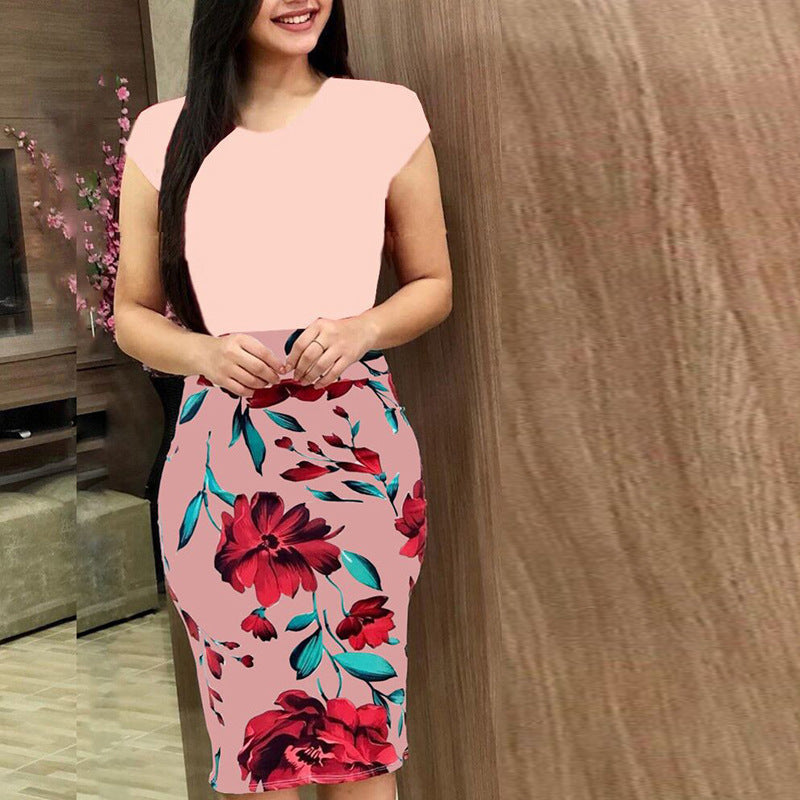 Women's Printed Midi Pencil Dress