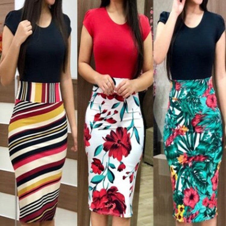 Women's Printed Midi Pencil Dress