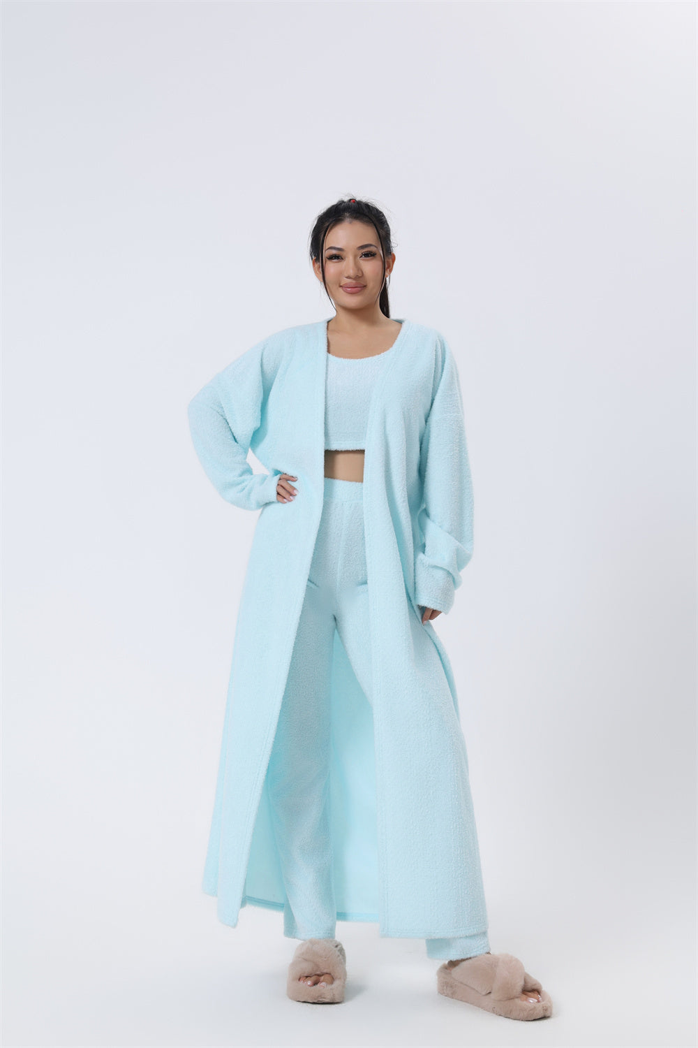 Women's 3 Piece Cozy Pajama Set - Winter Loungewear Matching Set