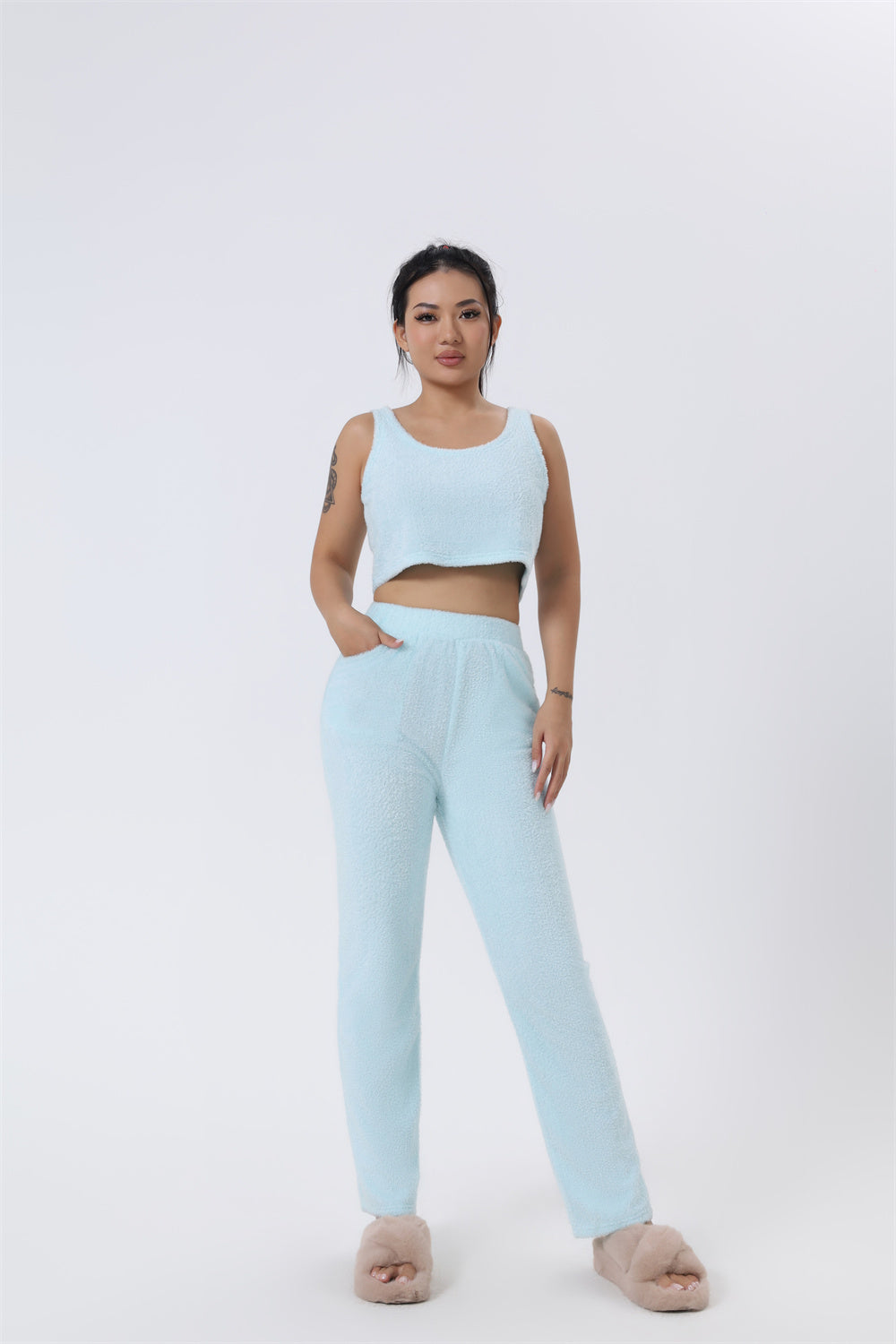 Women's 3 Piece Cozy Pajama Set - Winter Loungewear Matching Set