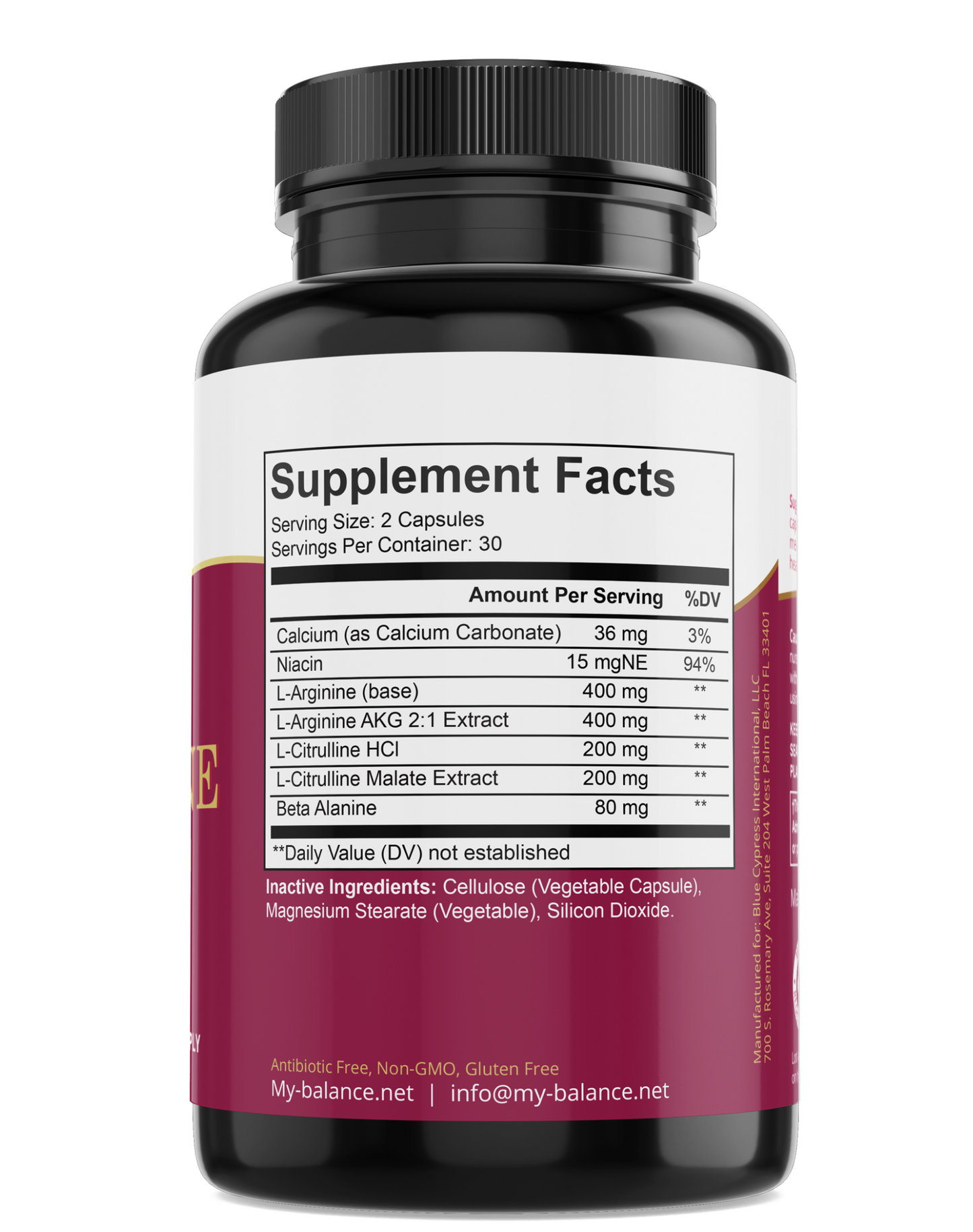 L-Arginine Supplement - Pure Clean Formula for Heart Health & Athletic Performance