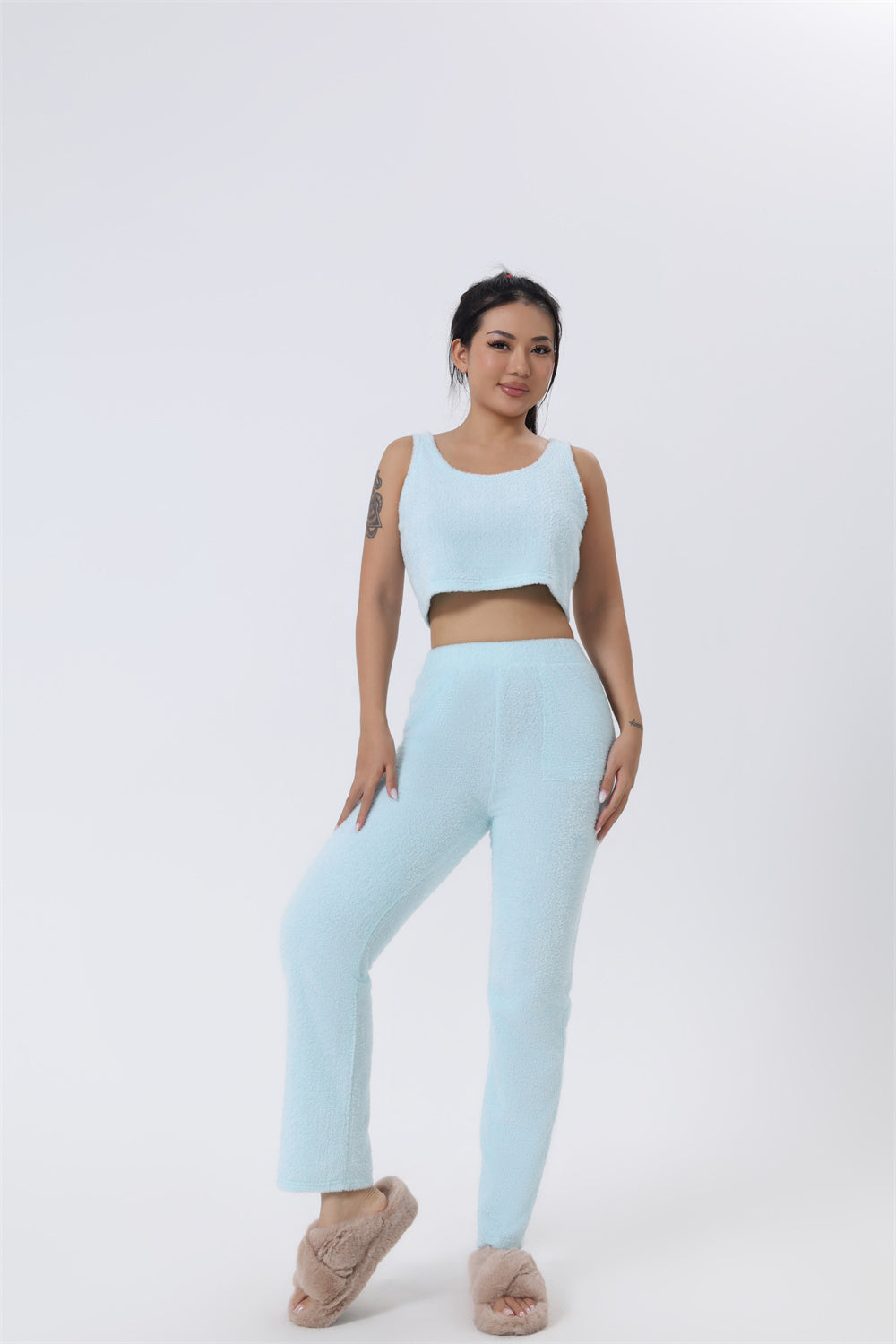 Women's 3 Piece Cozy Pajama Set - Winter Loungewear Matching Set
