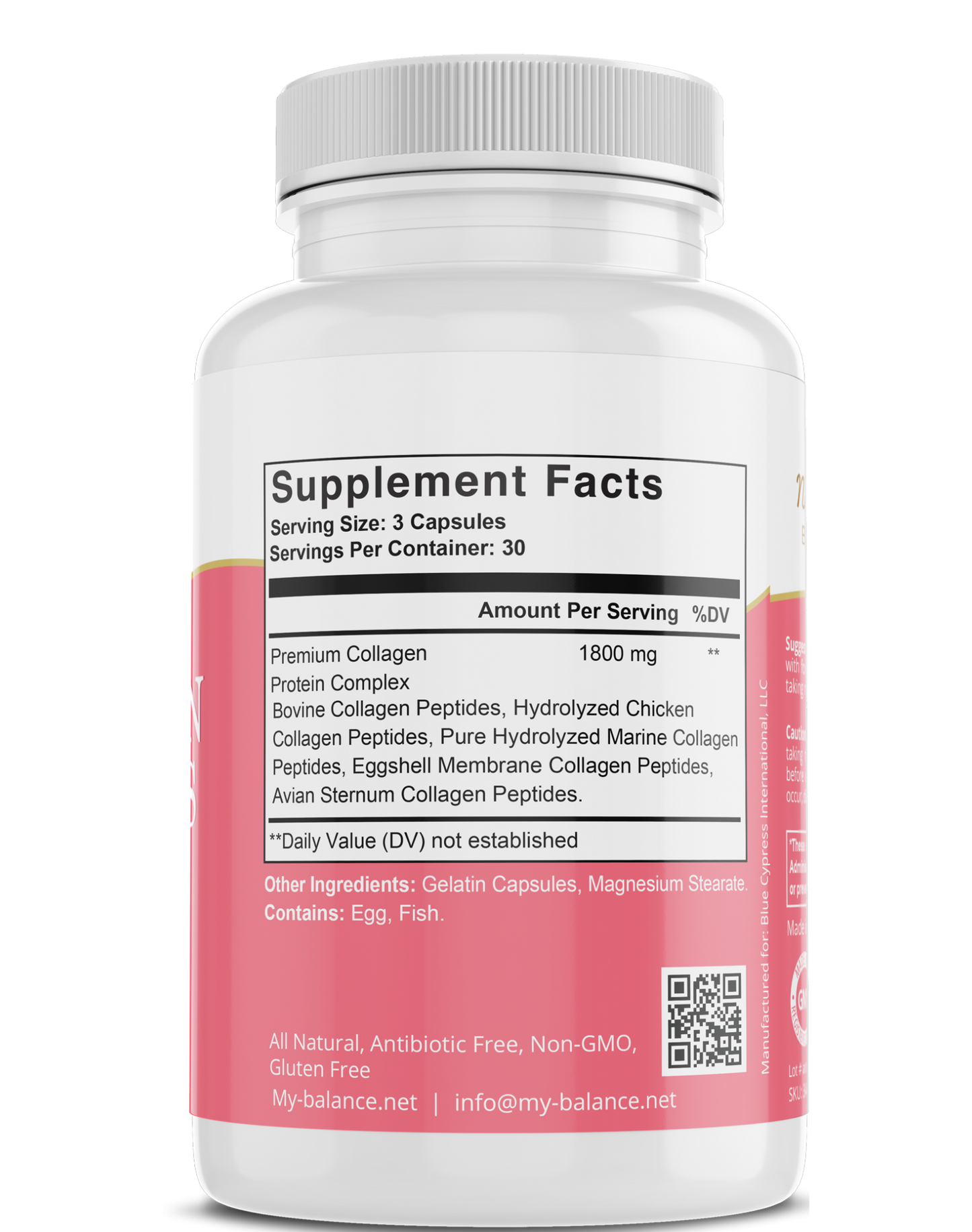 Multi-Collagen Peptides Types I, II, III, V, X - Complete Body Support Supplement