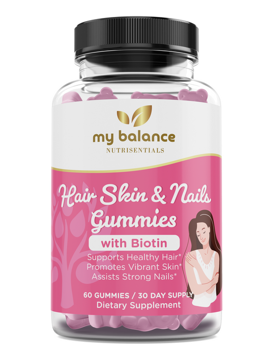 Hair Skin Nails Vitamins with Biotin - Beauty Support Supplement for Healthy Growth